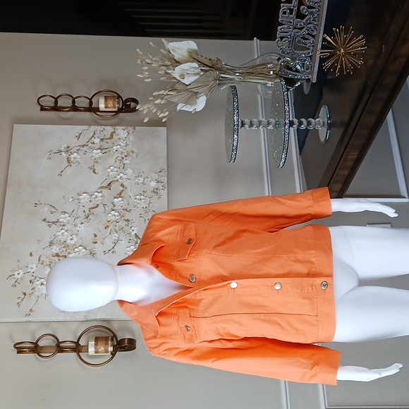 Lauren Ralph Lauren Jackets & Blazers - Lauren Ralph Lauren Orange Button-Up Denim Jacket. Size M